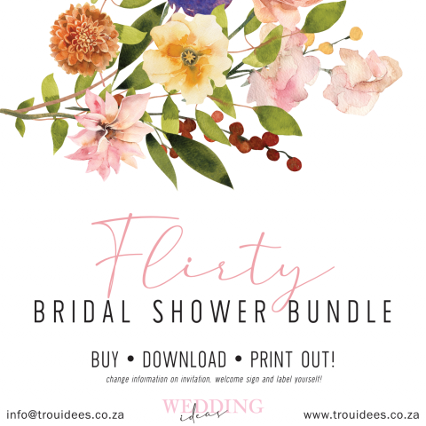 Flirty (Black) Bridal Shower Stationery